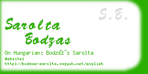 sarolta bodzas business card